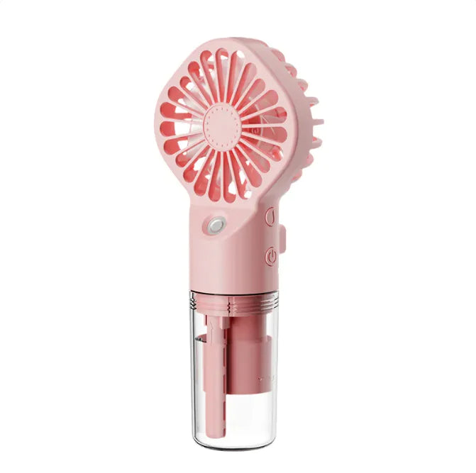 Portable Mini Spray Fan – USB Rechargeable, 4 Speeds, Cooling Mist